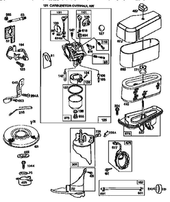 Carburetor Overhaul Kit Diagram and Parts List for 289707-0179  Briggs and Stratton Engine